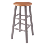 Winsome Wood Huxton 2-Pc Counter Stool Set, Gray and Teak Winsome
