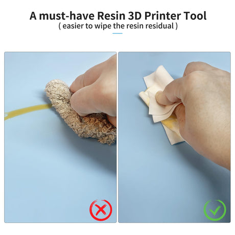 FYSETC Resin 3D Printing Cleaning Wipes - Upgrade Dry-Wettable Wipers: Ultrasoft Large Size Clean Up Tool for Silicone Slap Mat 405nm UV Resin Curing Machine Vat Tank Funnel Washing Bucket Print Bed FYSETC