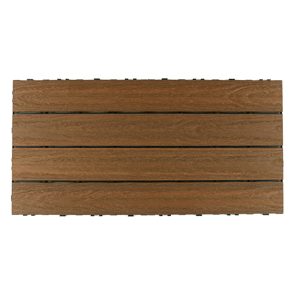 UltraShield Naturale 2 ft. x 1 ft. Quick Deck Outdoor Composite Deck Tile in Peruvian Teak (20 sq. ft. Per Box) NewTechWood