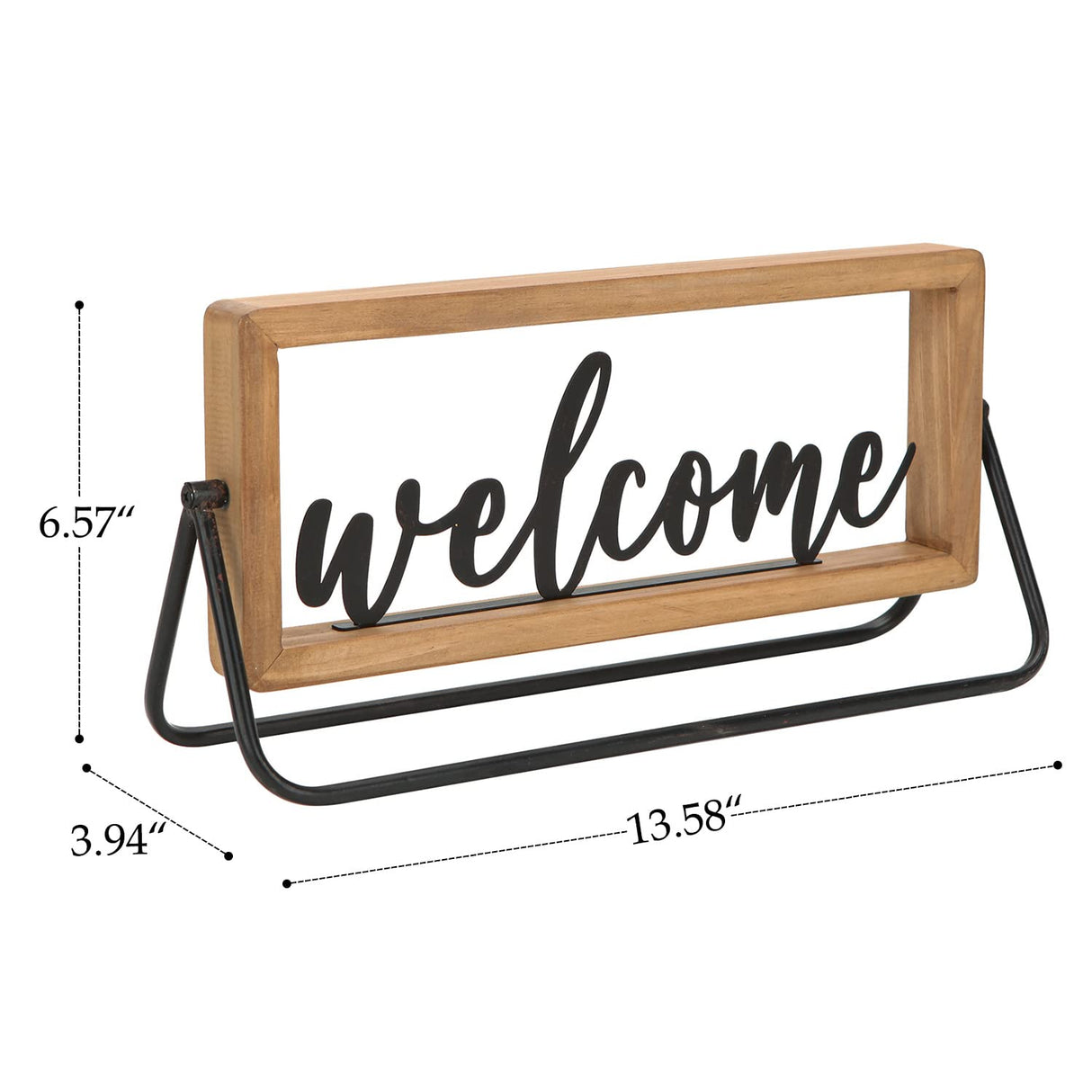 NIKKY HOME Rustic Wooden Home Sign Decorative Cutout Letters Freestanding Block Word Sign Hanging Ornament Table Shelf Decor (Welcome) NIKKY HOME