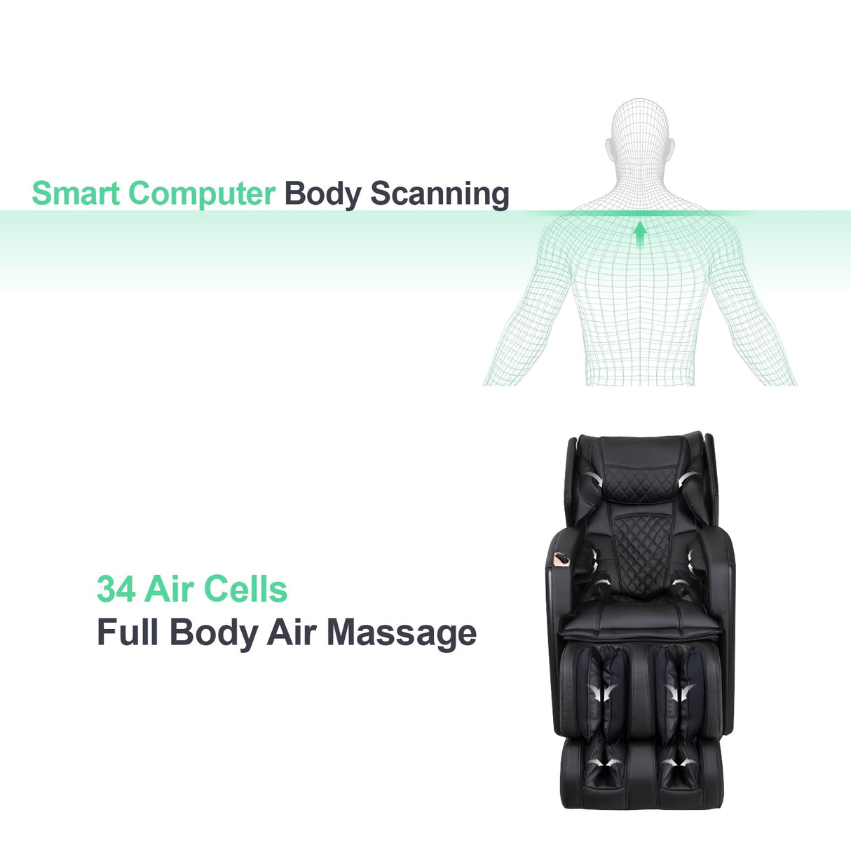 Titan Osaki OS-Soho II | Black | Massage Chair | J-Track 4D Massage | Smart Computer Body Scanning | Zero Gravity Reclining | Space Saving | Foot Roller | Calf Heating Titan