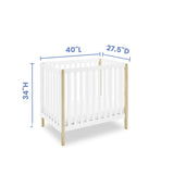 Delta Children Gio Mini Crib with 2.75" Mattress Included, Bianca White/Natural Delta Children