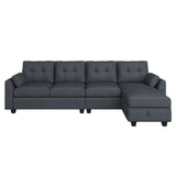 HONBAY Convertible Sectional Sofa L Shaped Couch Reversible Sectional for Small Apartment, Bluish Grey HONBAY