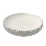 dwellington Beaded Wood Decorative Bowl, 10.63" Farmhouse Wooden Bowl White Wash Decorative Tray for Home Decor dwellington