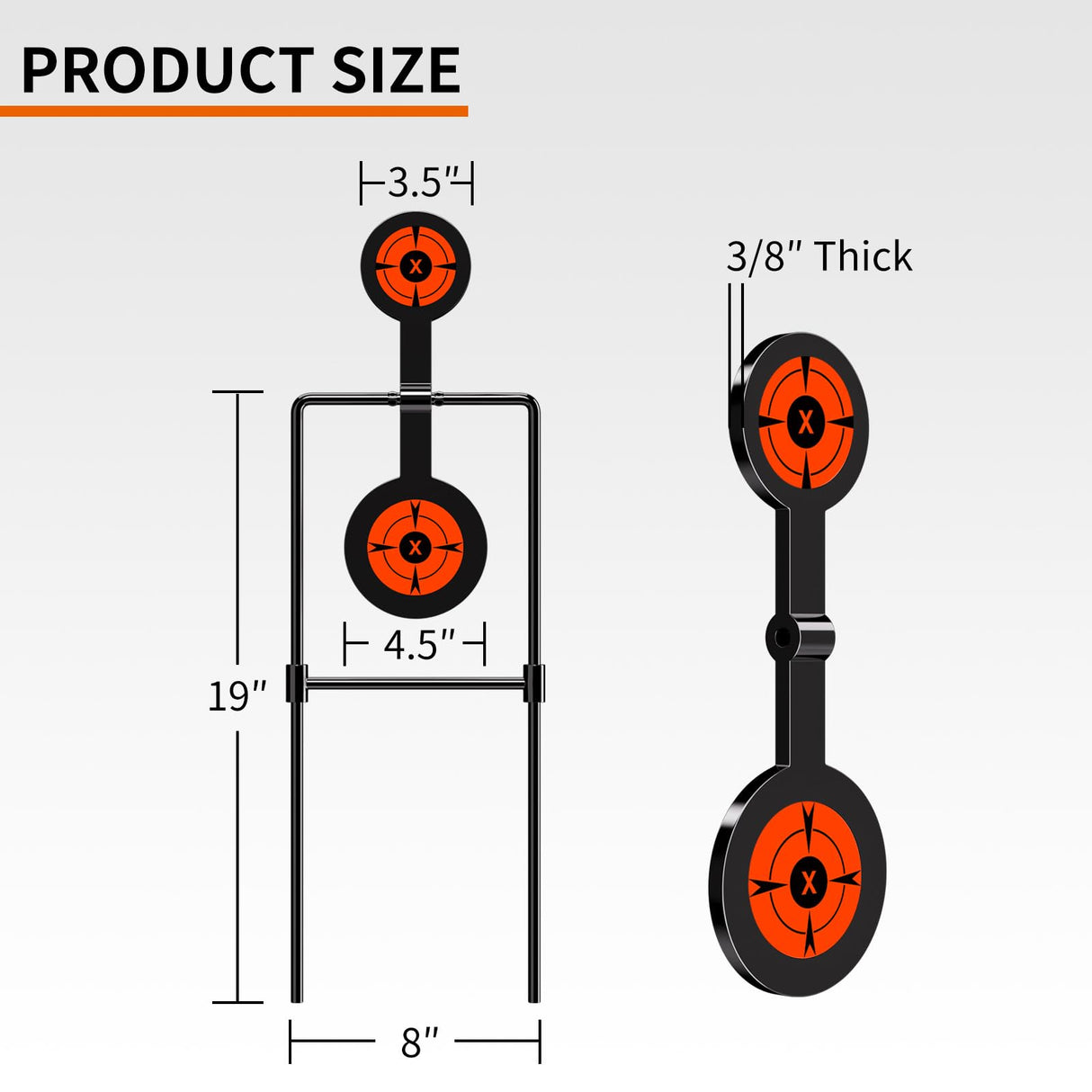 Highwild Double Spinner Shooting Targets - Auto Reset Steel Target - for Centerfire Handguns Up to .44 Magnum Highwild