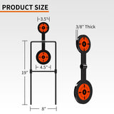 Highwild Double Spinner Shooting Targets - Auto Reset Steel Target - for Centerfire Handguns Up to .44 Magnum Highwild