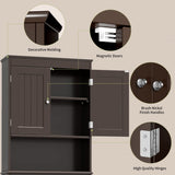 Gizoon Espresso Over-The-Toilet Storage Cabinet with Adjustable Shelf and Double Doors Gizoon