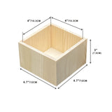 12 Pack 4.7 Inch Square Wood Box Unfinished Small Wooden Boxes for Crafts (Outer 4.7X 4.7X 3 in,Interior 4 x 4 x 2.9 in) Cregugua