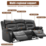 FDW Recliner Sofa Set 3 Seater Home Theater Seating Reclining Couch Sofa for Living Room Manual Recliner Motion for Home Furniture FDW