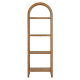 Modway Vexley 72 Inch Tall Narrow Arched Bookshelf in Walnut – Modern Pine and Acacia Wood Open Display Bookcase for Living Room, Office, Reading Nook Modway