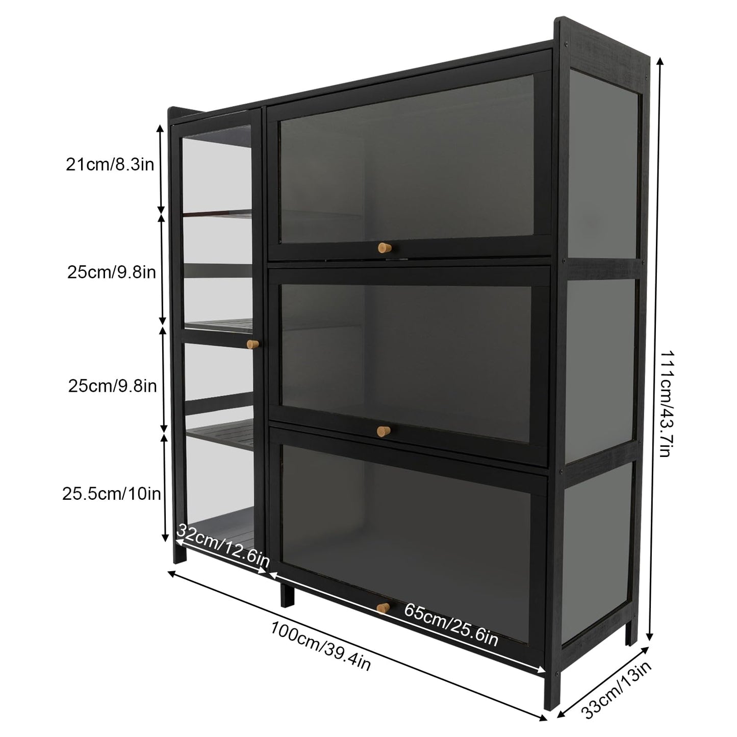 TrueyEssence Curio Display Cabinet, Storage Cabinet with Acrylic Doors Collectibles Showcase Toy Organizer Rack for Home Playroom Office