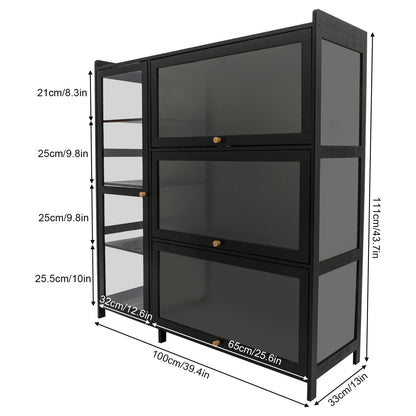 TrueyEssence Curio Display Cabinet, Storage Cabinet with Acrylic Doors Collectibles Showcase Toy Organizer Rack for Home Playroom Office