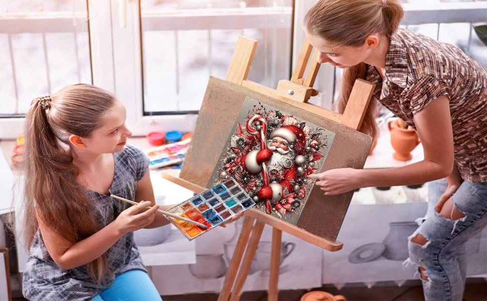 TCDZMYGS 4 Pack Christmas Paint by Numbers Kit for Adults Beginner,Paint by Number Kits Without Frames,DIY Acrylic Oil Painting by Numbers for Home Wall Decor 12x12-12x16 inch TCDZMYGS