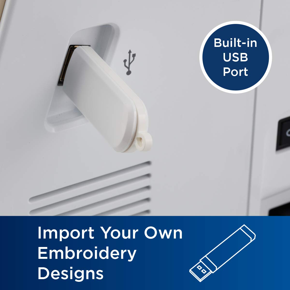 Brother PE535 Embroidery Machine, 80 Built-in Designs, 4" x 4" Hoop Area, Large 3.2" LCD Touchscreen, USB Port, 9 Font Styles Brother