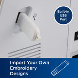 Brother PE535 Embroidery Machine, 80 Built-in Designs, 4" x 4" Hoop Area, Large 3.2" LCD Touchscreen, USB Port, 9 Font Styles Brother