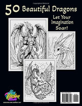 Fantasy Dragons: Coloring Book For Teens & Adults WoodArtSupply