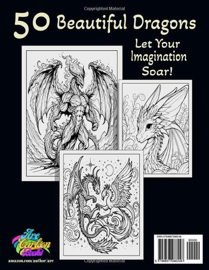 Fantasy Dragons: Coloring Book For Teens & Adults