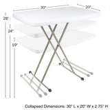 Everyday Home Folding Table - Lightweight Portable Folding Desk - Small Plastic Table for Camping, Playing Cards, and Crafting (White) Everyday Home