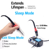 WEP 927-IV Soldering Station Kit High-Power 110W with 3 Preset Channels, Sleep Mode, LED Magnifier, 5 Extra Iron Tips, Tip Cleaner, 2 Helping Hands, Tip Storage Slots, Lead-free Solder Wire, Tweezers WEP