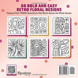 Groovy Florals Bold & Easy Coloring Book: Full Frame Pages Filling the Entire Canvas Feature Retro-Style Flowers with a Modern Vibe. Minimalist ... Kids, Teens, and Low Vision Individuals. Majosta