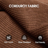 Ball & Cast 78.8" No-Assembly Compressed Sofa Bed, Convertible Floor Futon Couch with Pillow Backrest & Armrest, Boneless Modular Sleeper Sofa in Corduroy for Living Room Bedroom, Brown Ball & Cast
