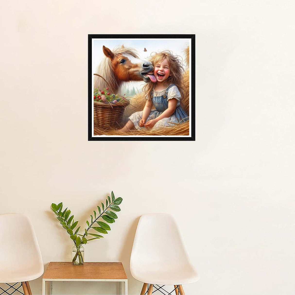 Horse Diamond Art Kits for Adults, Diamond Painting Kits for Adults, 5D DIY Gem Arts Craft Kits, Full Drill Diamond Round Dots Painting, 14" x 14" croshom