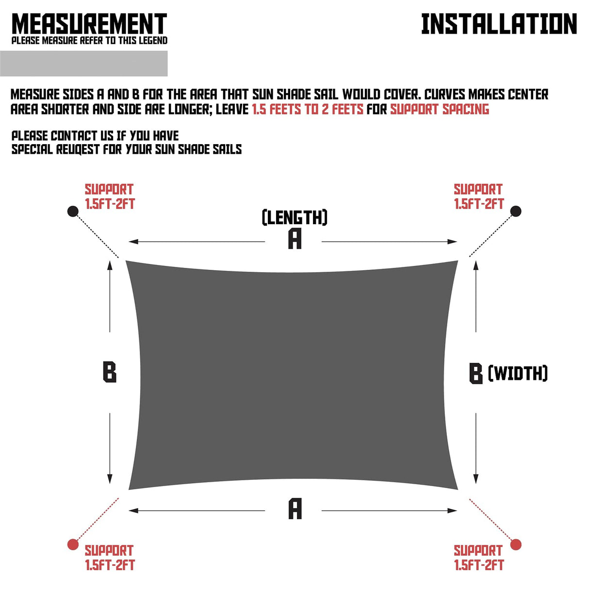 TANG Sunshdes Depot 9' x 18' Sun Shade Sail Rectangle Canopy Shade Cover UV Block for Backyard Pergola Porch Deck Garden Patio Outdoor Activities (Light Grey) TANG