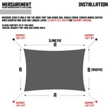 TANG Sunshdes Depot 9' x 18' Sun Shade Sail Rectangle Canopy Shade Cover UV Block for Backyard Pergola Porch Deck Garden Patio Outdoor Activities (Light Grey) TANG