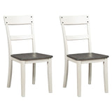 Signature Design by Ashley Nelling Modern Farmhouse 18" Weathered Dining Chair, Set of 2, White & Dark Brown Signature Design by Ashley