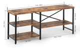 55 Inch TV Stand for TVs up to 70 Inch TV, Modern Entertainment Center with Open Storage Shelves, TV Media Console Table for Living Room, Rustic Brown CJMM
