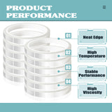 MEBMIK 12 Rolls 10mm x33m(108ft) Clear Heat Tape,Transparent High Temperature Heat Resistant Tape,Heat Transfer Tape for Heat Press and Sublimation,Heat Transfer Vinyl,No Residue MEBMIK
