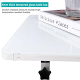 KOUPA Adjustable Height Standing Desk, Writable Tempered Glass Desktop with Eraser, 360° Flip, Wheels and Bag– Ideal for Small Spaces and Home Offices, 24 in, White(Adjustable Height: 32-47 in) KOUPA