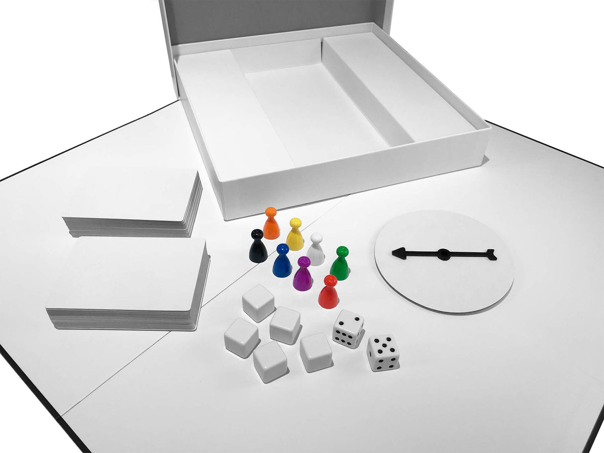 Create Your Own Board Game Set – DIY Kit with Blank Game Board, Game Pieces, Blank Cards, Dice, Spinner – Build Your Own Game for Family Board Games Apostrophe Games