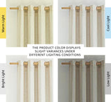 NICETOWN Natural Linen Curtains 84 inch Long 2 Panels Set, Grommet Top Thick Linen Burlap Semi Sheer Vertical Drapes Privacy Assured with Light Filtering for Bedroom/Living Room, W55 x L84 NICETOWN