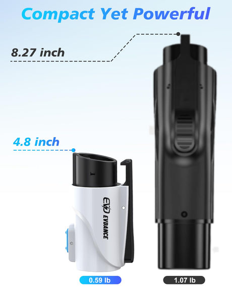 EVDANCE NACS to J1772 Charging Adapter - Max 80 Amp & 250V J1772 EV Adapter Compatible with Tesla High Powered Connectors Destination Chargers and Mobile Connectors (White) EVDANCE