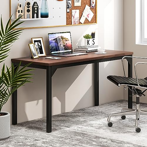 COSTWAY Conference Table Set of 6, 55” x 24” Large Meeting Room Table W/Heavy Duty Steel Frame, 4.5FT Modern Computer Desk for Home, Office, Conference Room, Easy Assembly (6) COSTWAY