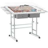 ALL4JIG 1000 Piece Light-Weight Adjustable Jigsaw Plastic Puzzle Table for Adults, 30"x22" Multi-Functional Puzzle Board with 4 Drawers & Protective Cover, 45-Degree Any-Angle Tilt for Leisure ALL4JIG
