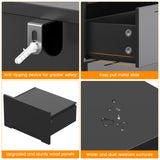 Winkalon 9 Drawer Dresser,62” Wide Chest of 9 Drawer Dresser, Modern Storage Cabinets with Large Wood Drawers for Bedroom, Living Room, Entryway, Hallway Black Winkalon