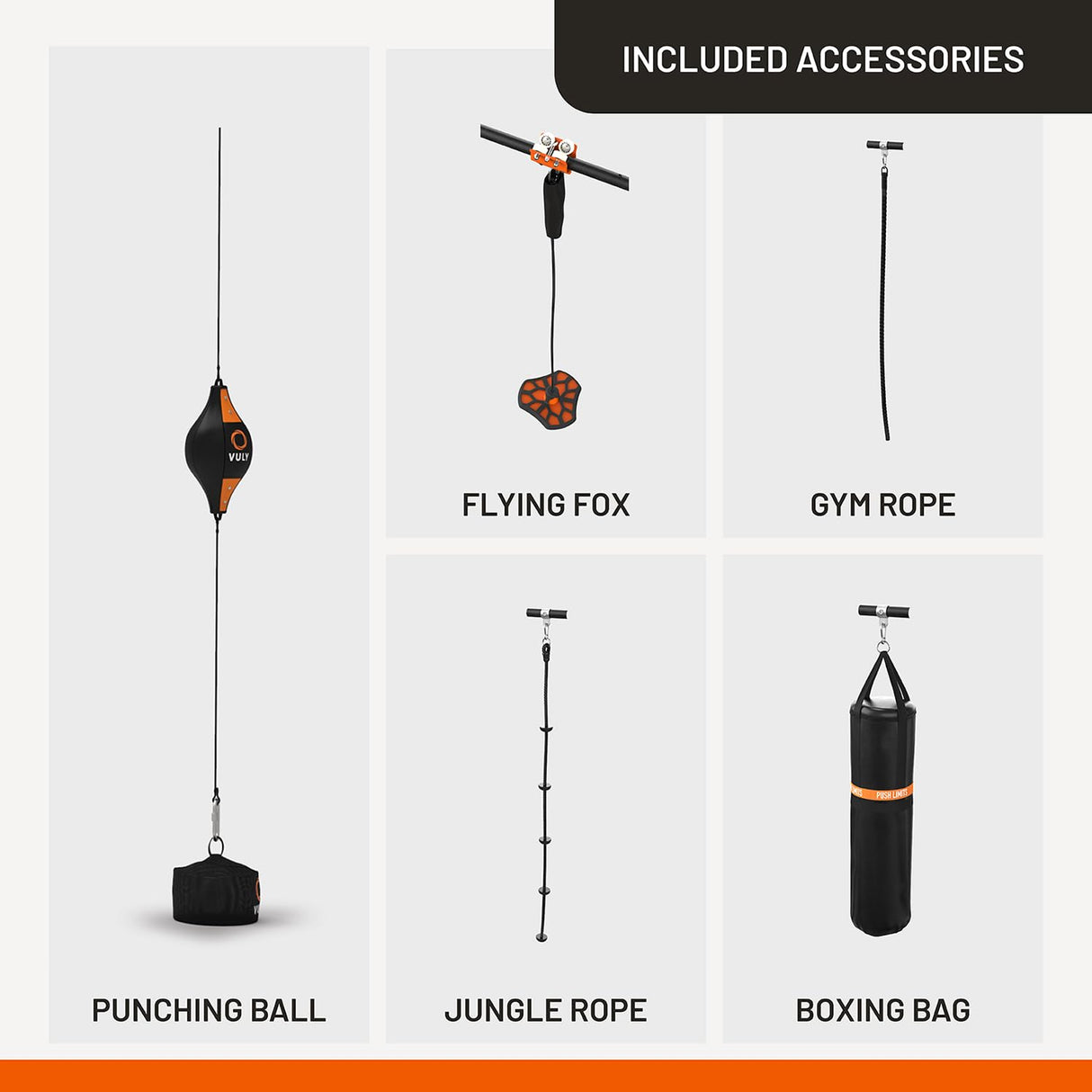 Vuly Ninja Quest Monkey Bars Extra Large Playset & Jungle Gym with Shade Cover, Cargo Net, Ninja Grips, Gym Rope, Jungle Rope, Flying Fox, Roman Rings, Boxing Bag & Punching Ball Vuly