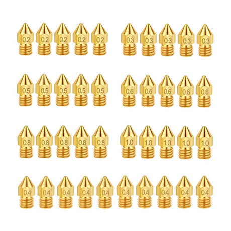 3D Printer Extruder Nozzles 0.2mm 0.3mm 0.4mm 0.5mm 0.6mm 0.8mm 1.0mm for Anet A8 Makerbot MK8 Creality CR-10 Ender 3 Ender 5 IRCHLYN (40 Pcs) IRCHLYN