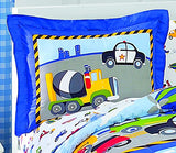 dream FACTORY Trucks Tractors Cars Boys 5-Piece Bedding Kids Construction Comforter Sheet Set, Twin Blue Red Multi dream FACTORY
