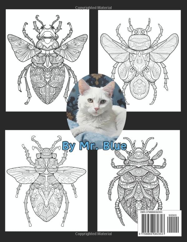 Bugs Mandala Coloring Book: An amazing adult coloring book with bugs in mandala style (Animals Mandala Coloring Book) Majosta
