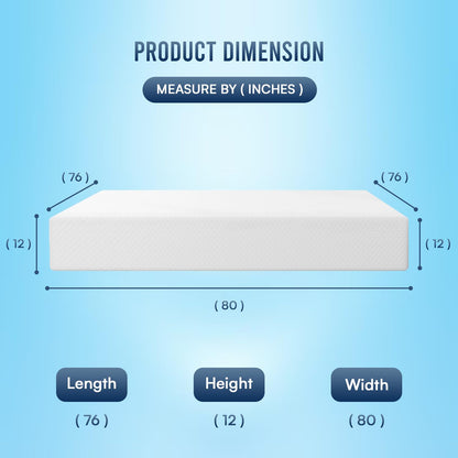 FDW 12 inch Gel Memory Foam Mattress Medium Firm Mattresses for Cool Sleep Relieving Pressure Relief Fiberglass Free CertiPUR-US Certified Mattress in a Box (King)