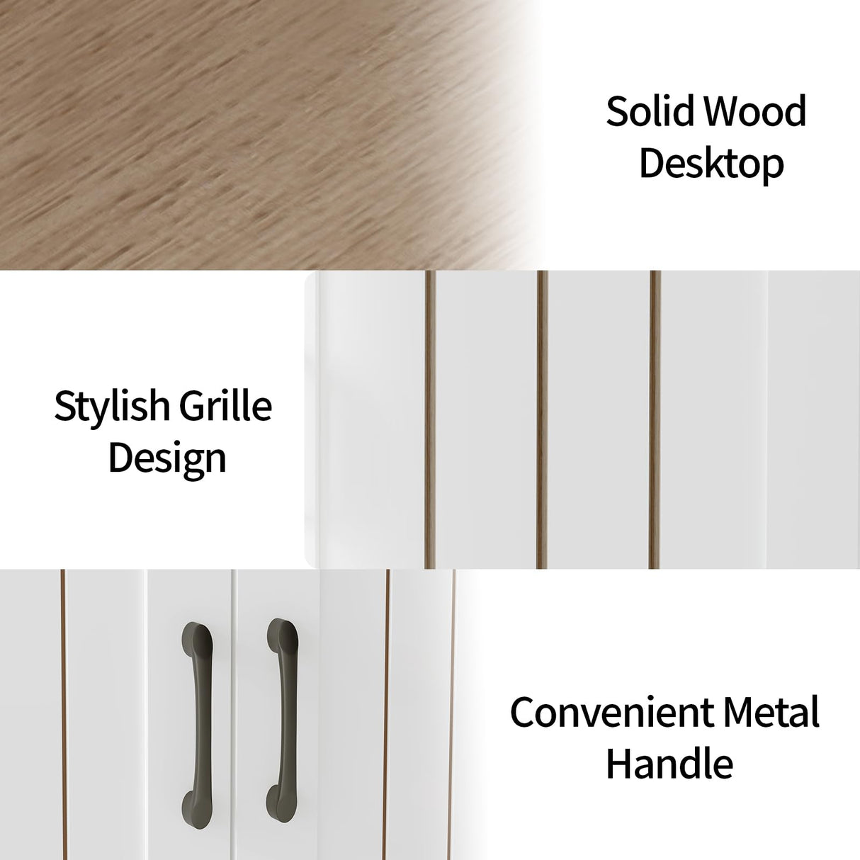 GAOMON 42" Large Buffet Sideboard Storage Cabinet, Farmhouse Sideboard Storage Cabinet with Adjustable Shelf, Drawers and Barn Doors, Wood Coffee Bar Kitchen Table for Entryway Dining Living Room GAOMON