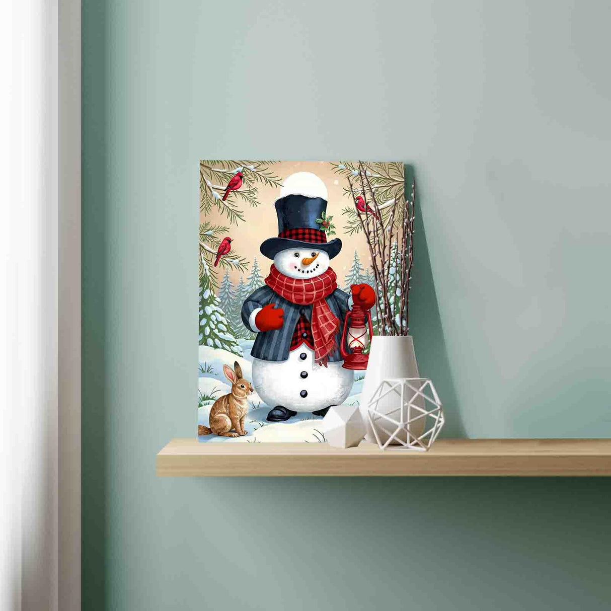 Tucocoo Retro Winter Snow Landscape Paint by Numbers for Adults Christmas Snowman Oil Acrylic Painting by Numbers Kits Xmas Paint by Numbers Home Decor Gifts Arts Crafts 16x20inch Frameless Tucocoo