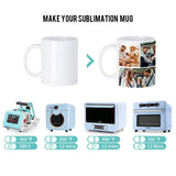 PYD Life 8 Pack Sublimation Mugs Blanks 11 OZ Coffee Mugs White Ceramic Photo Cups Bulk for Cricut Mug Press Print PYD Life