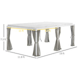 Outsunny 12' x 19' Louvered Pergola Hardtop Gazebo with Adjustable Aluminum Roof and Frame, Outdoor Pergola with Curtains and Netting, for Garden, Lawn, Backyard, and Deck, White Outsunny