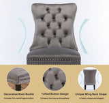 9-Piece Dining Table Set with 8 Upholstered Chairs, Rectangular Extendable Table Set for 8, Wood Dining Room Set for Kitchen Home, 78.74in (62.99in) Long Expandable Kitchen Table with 8 Chairs Henf