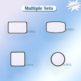 iFForce Sublimation Patches - Iron-on Blank Patches 4 Shapes for DIY Hats Jeans - Self Adhesive Stick to Cosmetic Bags Mobilephone Computer (20pcs Black Border) iFForce