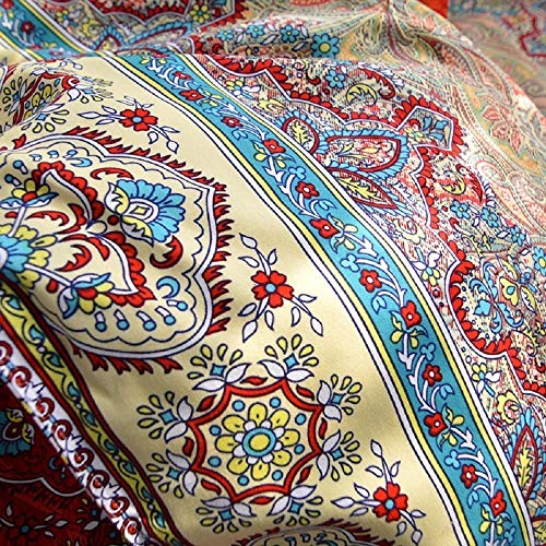 Dodou Boho Style Bedding Set Boho Duvet Cover Set Bohemian Bedding Set 3psc (Queen) D DODOU